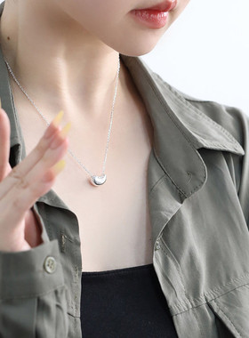 925银豆豆项链女休闲风锁骨链女轻奢高级感小众设计链子毛衣链
