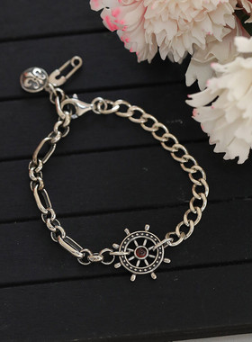 925银回形针手链女中性风手环潮流港风高级感小众设计手环