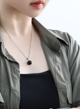 925银玛瑙项链女民族风锁骨链女轻奢高级感小众设计链子毛衣链