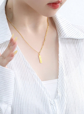 925银吉言项链女休闲风锁骨链女轻奢高级感小众设计链子毛衣链