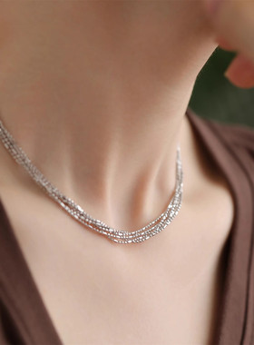 925纯银链条项链锁骨链女轻奢高级感精致2024年链子配饰时尚百搭