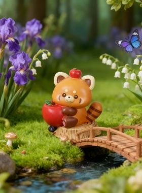 可爱小熊猫卡通动物装饰摆件