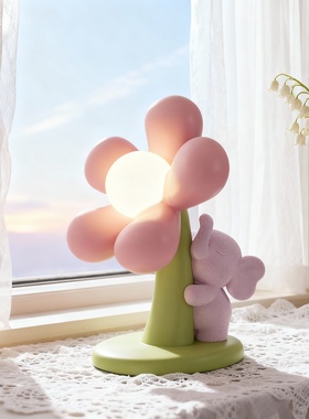 创意花朵小象小夜灯卡通装饰摆件