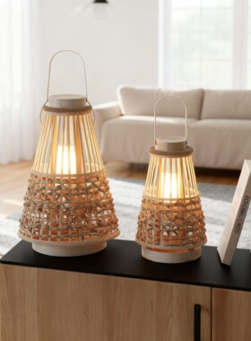 竹藤手提灯笼装饰台灯