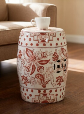 中国风陶瓷鼓凳客厅茶室摆件