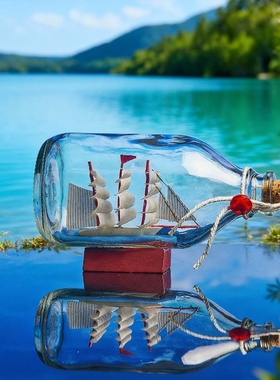 创意帆船瓶装装饰摆件