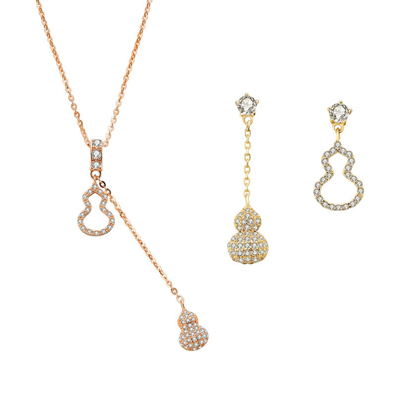 葫芦女镂空潮ins简约纯银锁骨链 妃诗顿项链