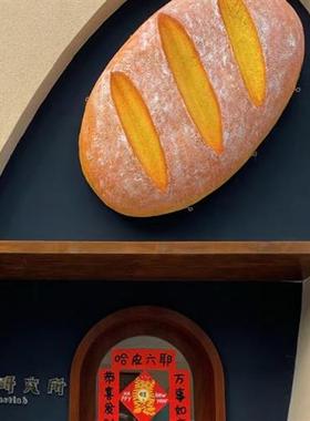 玻璃钢仿真面包汉堡模型门头蛋糕烘焙店招牌大型发光灯箱雕塑定制