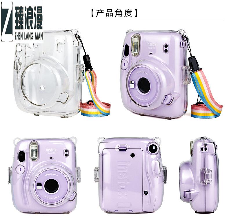 臻浪漫适用于富士拍立得mini9相机包保护套mini11透明保护壳mini7+/7c/8相机外壳配件