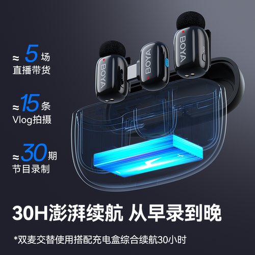 博雅BOYA mini迷你麦克风 无线夹领式手机直播降噪小专业收音录音 - 图3