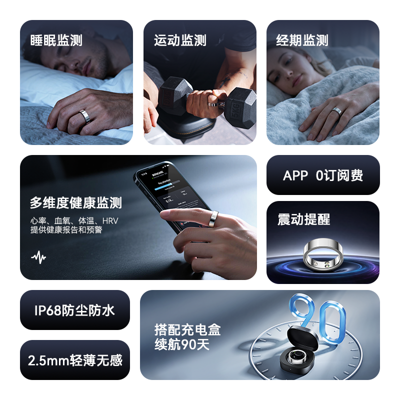 BOYA AI smart ring health monitoring