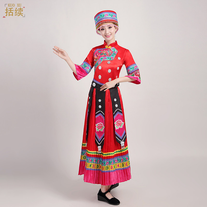 苗族服装女彝族民族舞蹈服装演出服 括续民族服装/舞台装