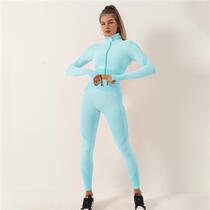 Tight Body Yoga Suit Woman Suit High Waist Speed Dry Sports Fitness Suit Long Sleeve Long Pants Two Pieces