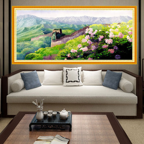 万里长城靠山图壁画中式客厅沙发背景墙装饰画2023新款自粘山水画 - 图2