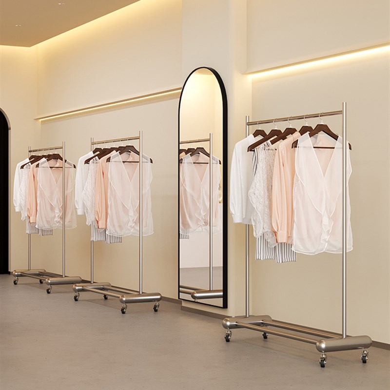 晾衣架不锈钢单杆落地阳r台家用支架室内卧室晒衣架多功能移动衣 - 图1