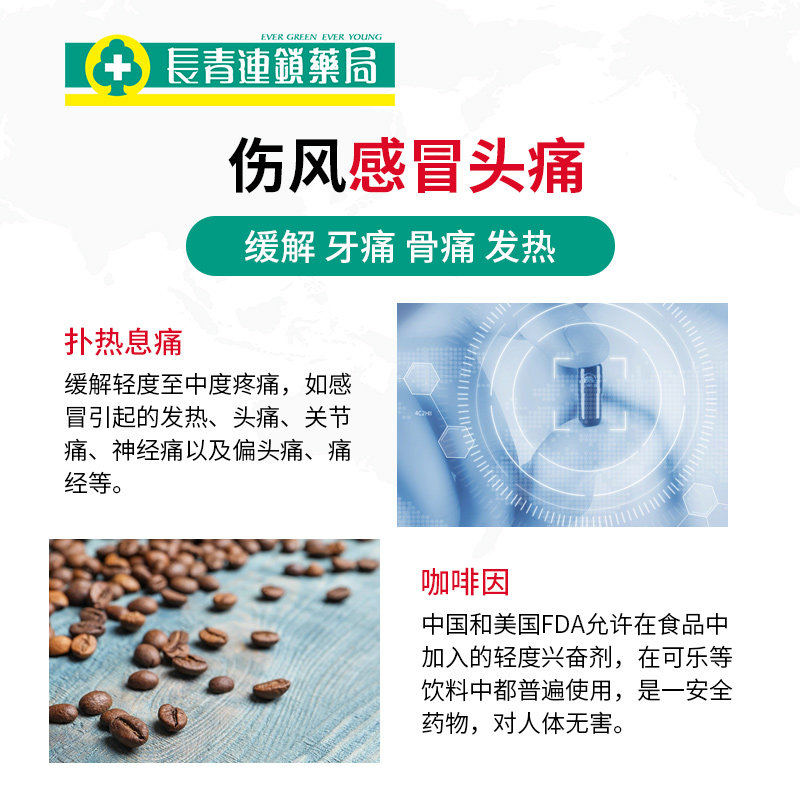 香港何济公头疼退热止痛散港版散 长青海外国际解热镇痛用药