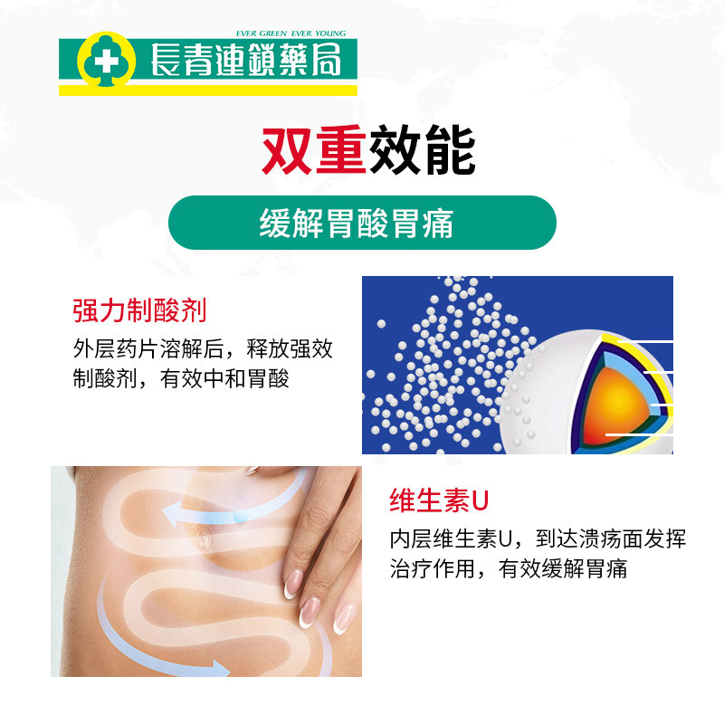 日本进口胃仙u100粒官方维仙优胃药 长青海外国际肠胃用药