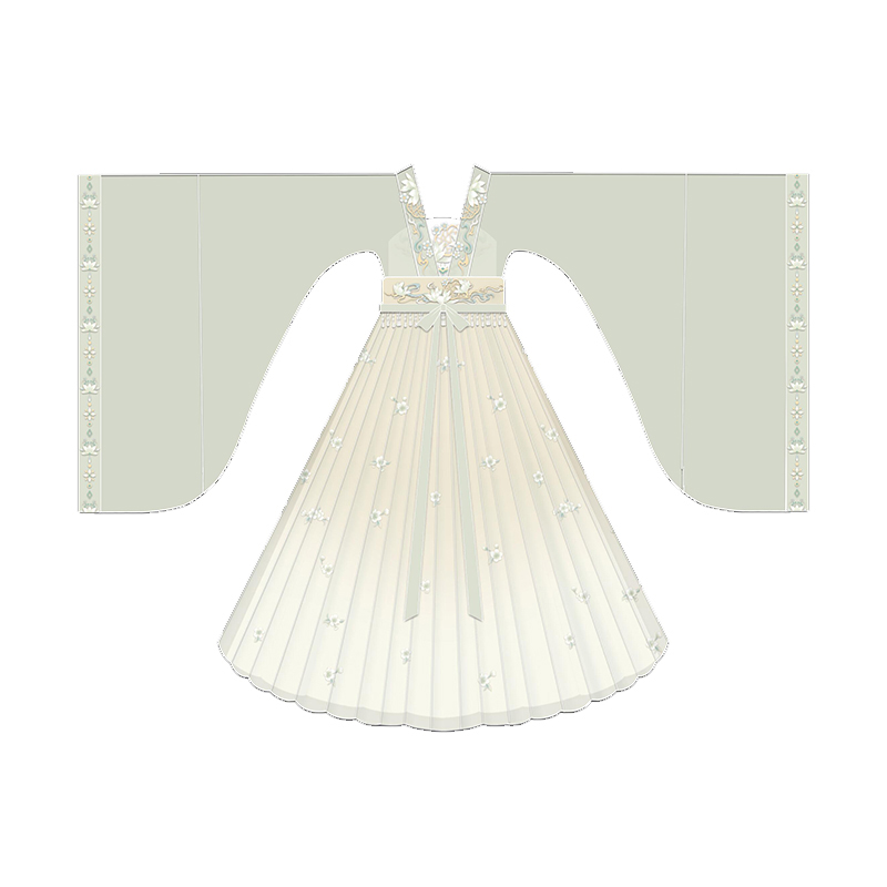 素羽华裳爱莲说原创改良女齐腰汉服 素羽华裳汉服