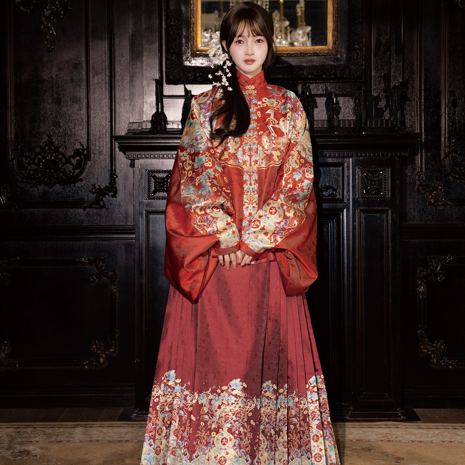 素羽华裳福禄来宜 明制汉服女对襟短袄 仿妆花马面裙织金秋冬套装,淘宝优惠券,粉丝福利购,淘宝优惠卷