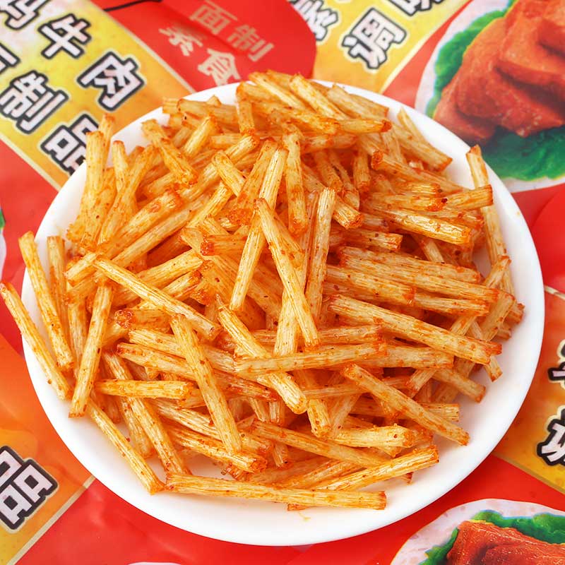 麦动素老妈牛肉辣条小面筋麻辣8090后怀旧校园5毛钱干辣条小零食