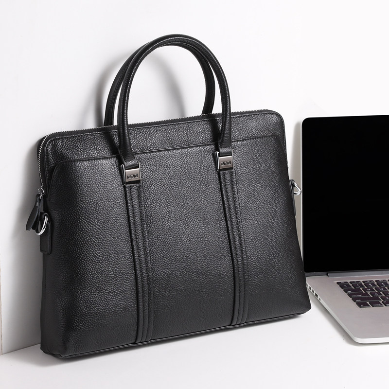 手提包男真皮大容量商务男士包包 妃陌男士包袋