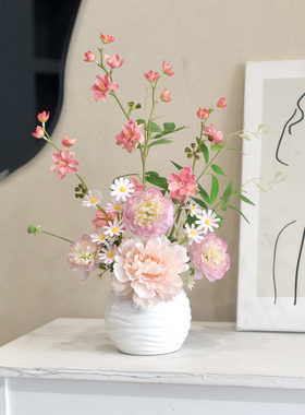 《芳菲》小清新仿真花假花客厅摆设餐桌摆花绢花装饰品花瓶插花艺