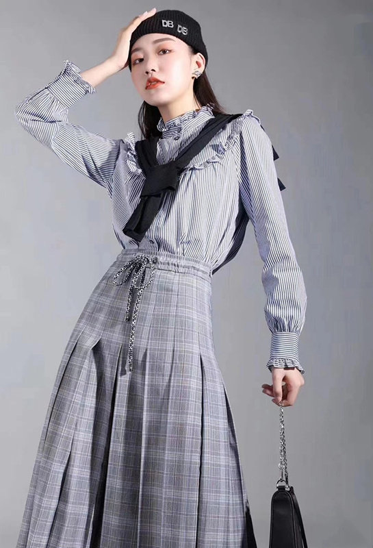 阿玛施旗舰店官网正品2020秋季衬衫 范芙熙衬衫