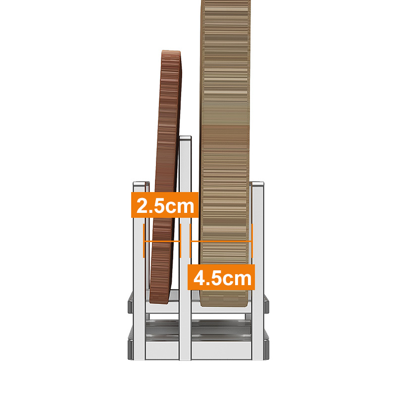 304不锈钢砧板架菜板架锅盖架双格厨房案板架收纳架置物架接水盘-图2