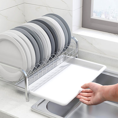 304不锈钢碗架单层沥水架碗碟架厨房碗盘置物架置晾放漏水篮碟架 虎窝淘