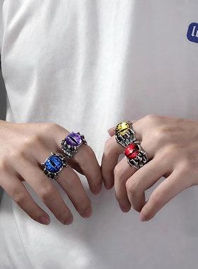 恶魔之眼男士开口朋克嘻哈戒指