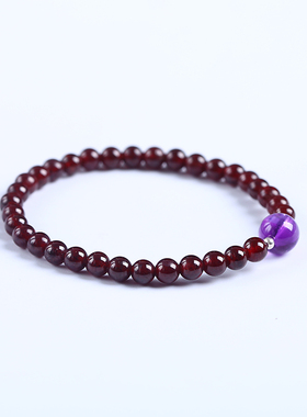 石榴石串珠单圈原创百搭水晶手链