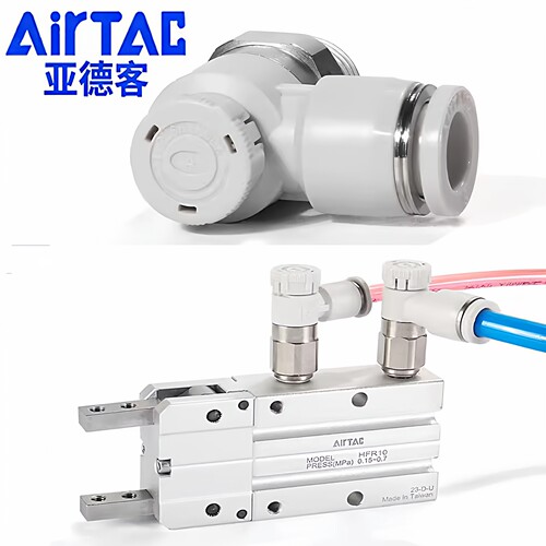 亚德客推锁型节流阀PTL4M5A-M PSS601A 802 1003 1204B调速阀接头 - 图2