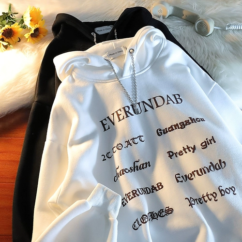 Ожерелье, подвеска, японская утепленная толстовка, демисезонная толстовка с капюшоном для влюбленных, рубашка, куртка, популярно в интернете