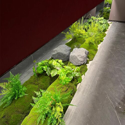 室内玄关仿真绿植组合长条造景墙角花槽植物装饰商场橱窗苔藓摆件 - 图0