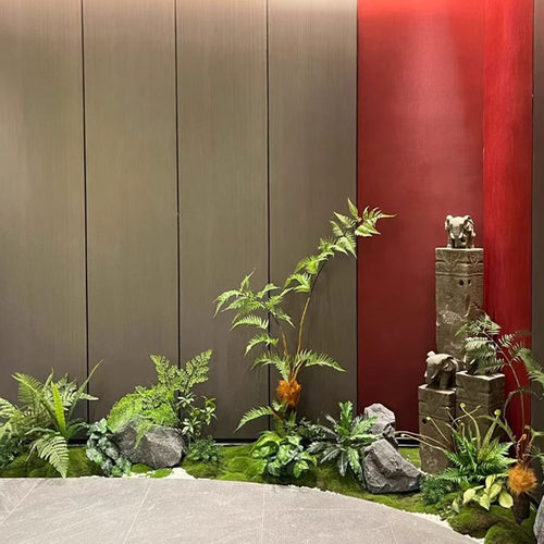 室内玄关仿真绿植组合长条造景墙角花槽植物装饰商场橱窗苔藓摆件 - 图3