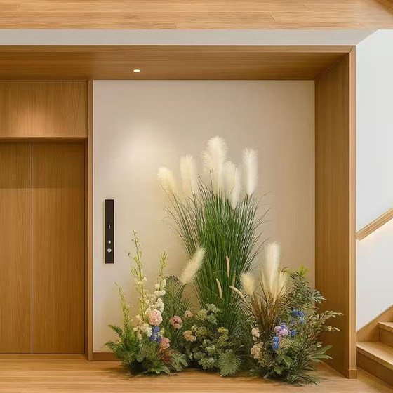 Simulated reed landscaping fake green plants indoor