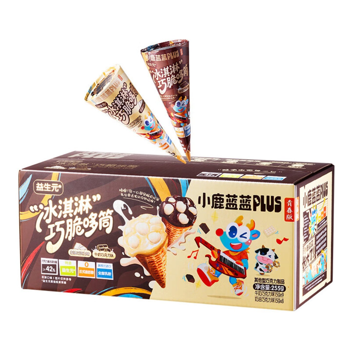小鹿蓝蓝益生元冰淇淋巧脆哆筒宝宝零食牛奶巧克力奶油糖果麦丽素,淘宝优惠券,粉丝福利购,淘宝优惠卷
