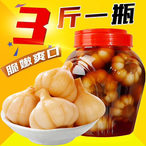糖蒜瓶装酱汁蒜头下饭菜糖醋大蒜泡菜安徽农家腌制醋泡罐装甜蒜 - 图2