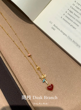 韩国创意双面滴油爱心项链