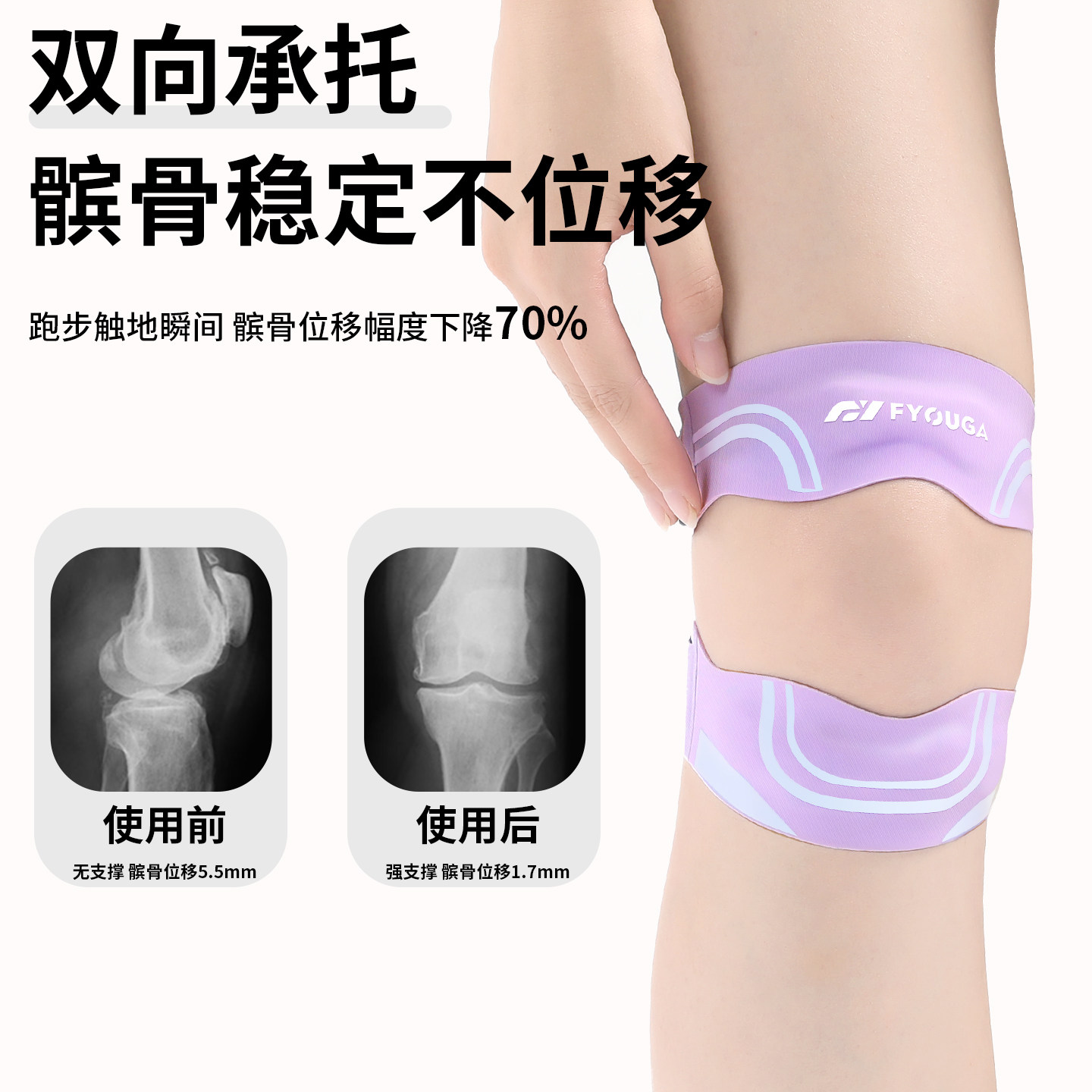 FYOUGA斐佑跑步髌骨带双向护膝女羽毛球专业运动男膝盖登山保护带,淘宝优惠券,粉丝福利购,淘宝优惠卷