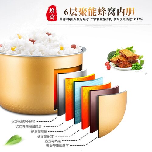 美的电饭煲内胆4L升MB-FD4018/WFS4029/FS4017/FS4018D内锅 - 图2
