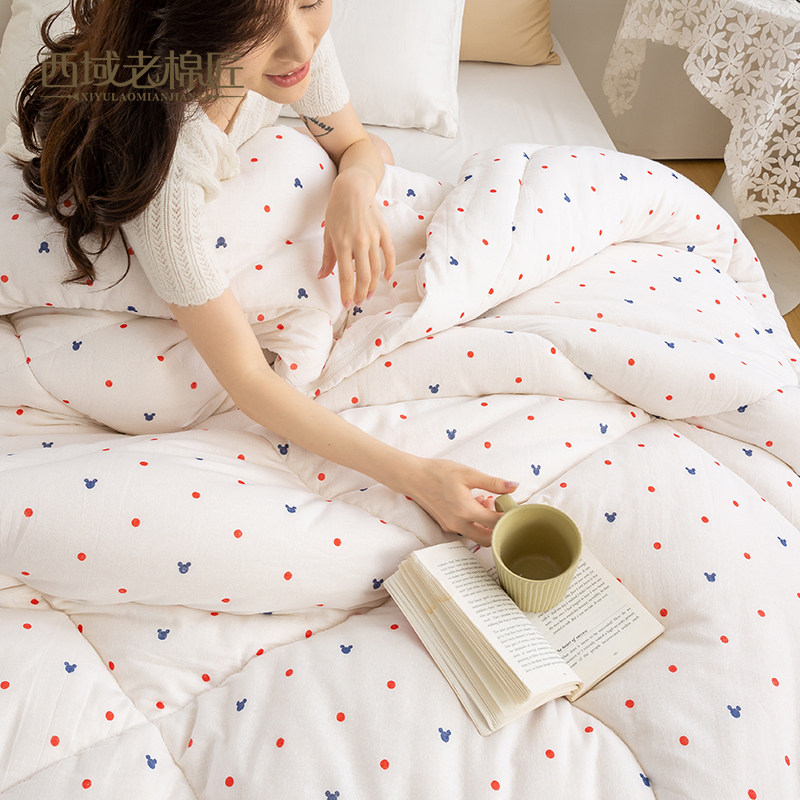 新疆棉花绗缝被春秋冬被棉被芯保暖加厚包布被褥子手工被单人双人,淘宝优惠券,粉丝福利购,淘宝优惠卷