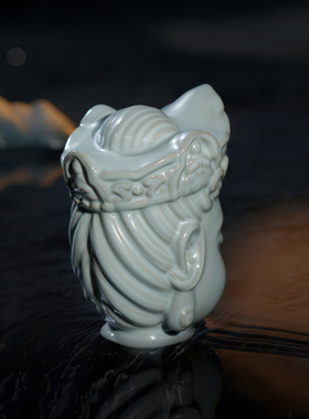 汝窑观心佛首玄关摆件