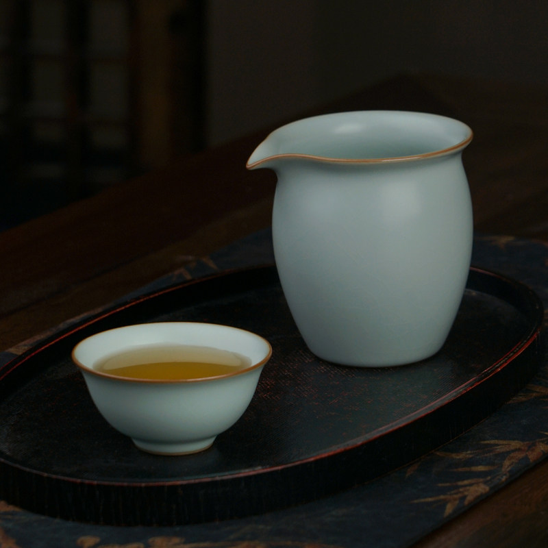 手工汝窑茶海公道杯茶具陶瓷分茶公杯单个景德镇仿古汝瓷开片可养,淘宝优惠券,粉丝福利购,淘宝优惠卷