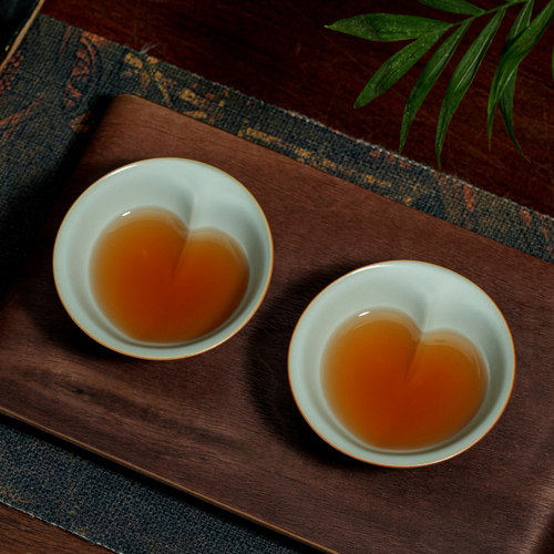 汝窑功夫茶杯主人杯陶瓷景德镇青瓷品茗杯开片汝瓷官窑茶具爱心杯 - 图2