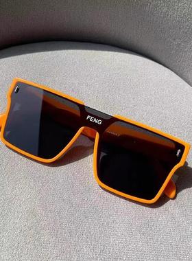 新款一体式方框时尚太阳镜夏防晒防紫外线墨镜男女同款开车太阳镜