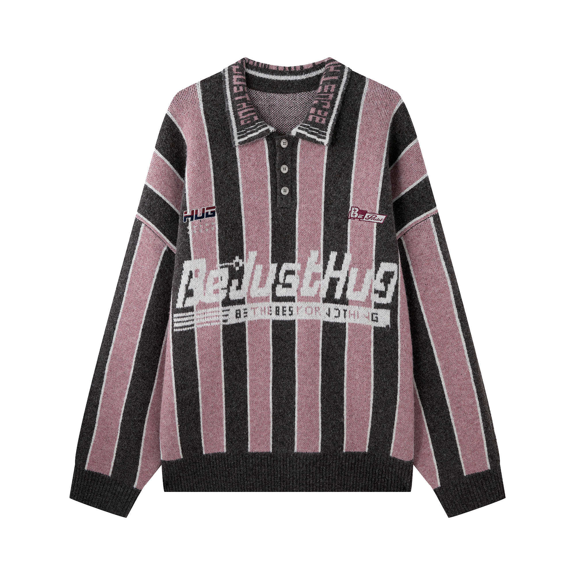 BJHG不计后果赛车风翻领毛衣男款冬季羊毛衫重磅条纹POLO领针织衫,淘宝优惠券,粉丝福利购,淘宝优惠卷