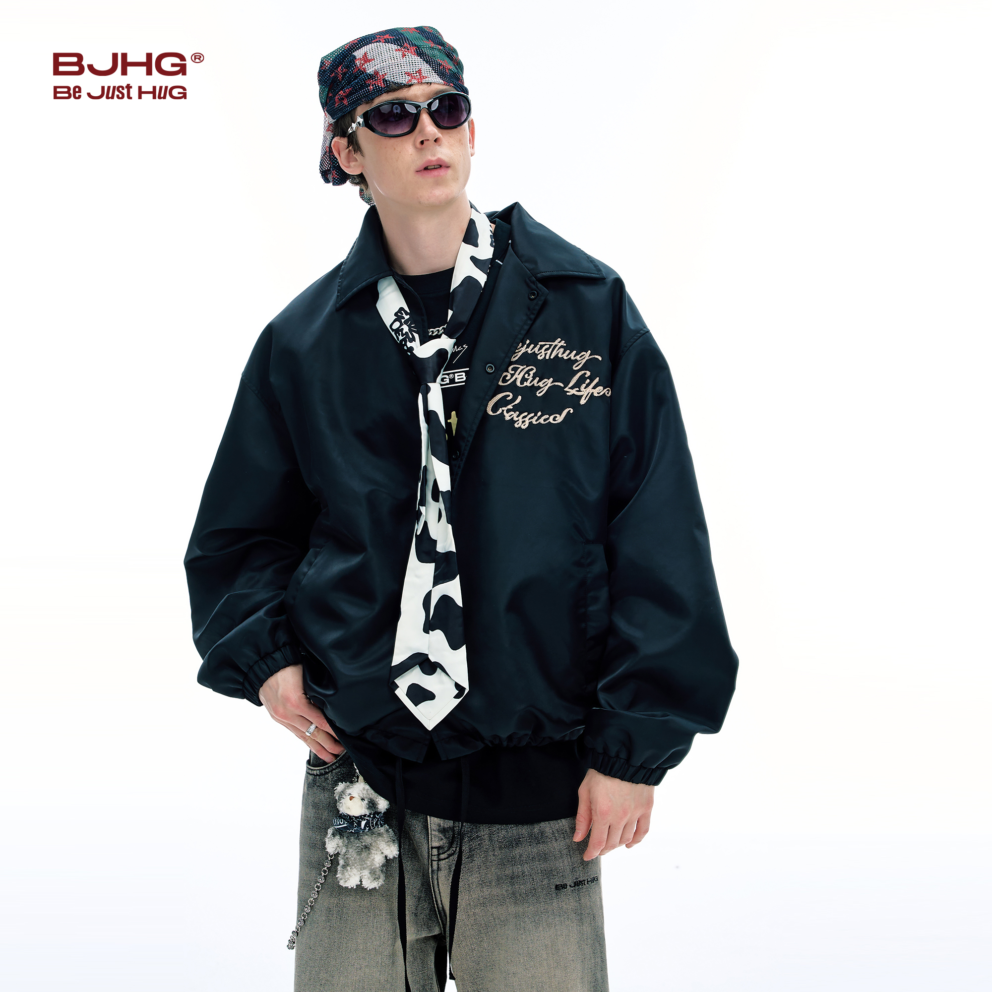 BJHG不计后果美式教练夹克外套男款2025新款冬潮牌防风防水上衣女 - 图2