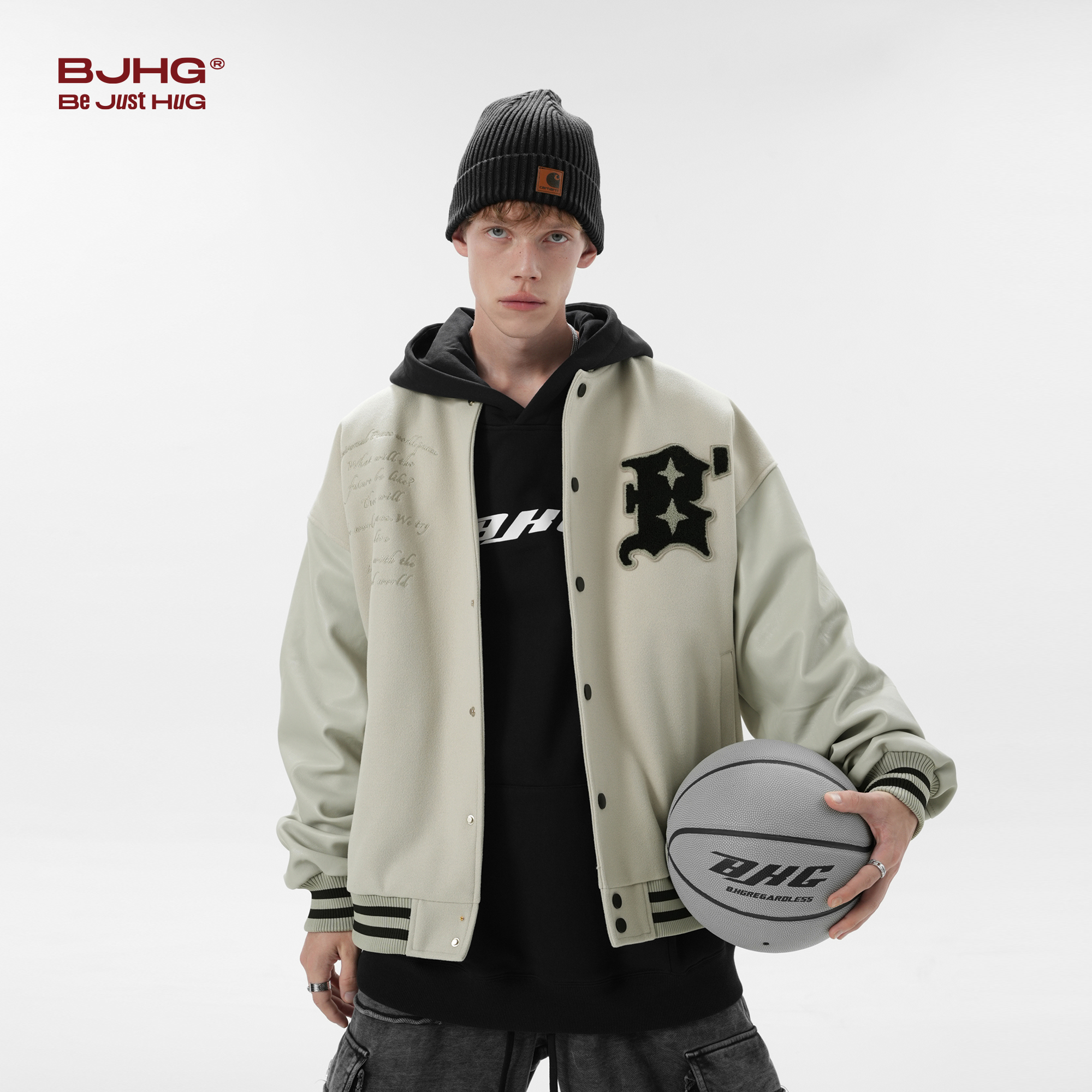 BJHG不计后果棒球服外套男款冬季PU皮夹克潮牌宽松休闲美式嘻哈女,淘宝优惠券,粉丝福利购,淘宝优惠卷