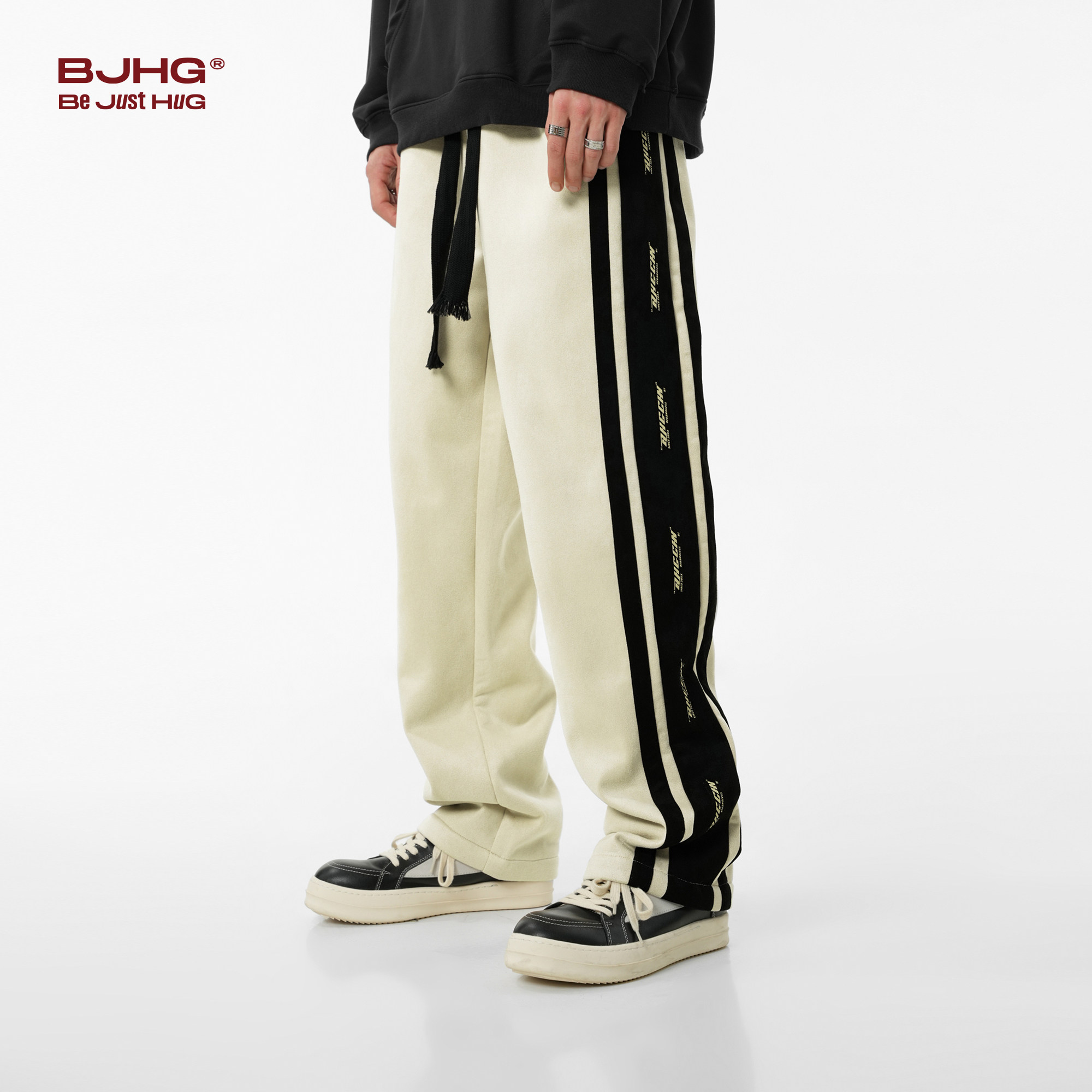 BJHG不计后果环保麂皮绒裤子男款冬季加绒美式潮牌运动直筒休闲裤,淘宝优惠券,粉丝福利购,淘宝优惠卷